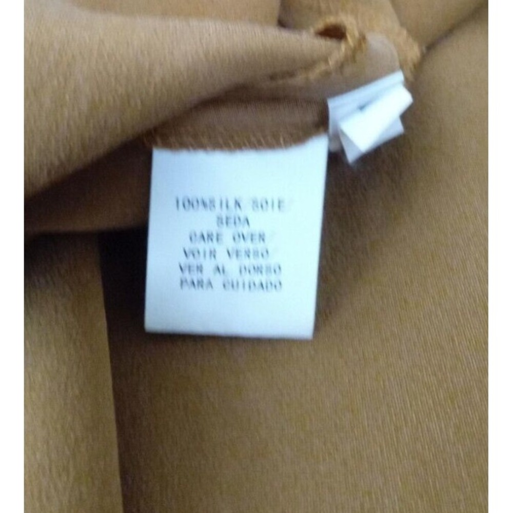 Due Per Due Top 18W Brown Bronze 100% Silk 2 pc Set Shell Shirt Jacket Button - Picture 7 of 8